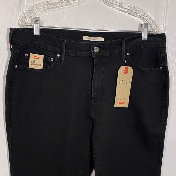 Levi’s 505 Straight Leg Mid Rise Jeans Black Size 33 - Picture 5 of 13